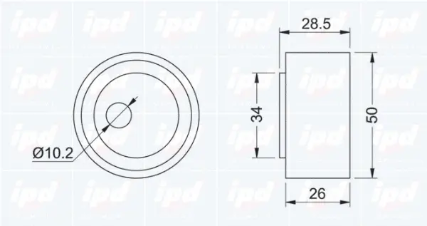 Tensioner Pulley, V-ribbed belt