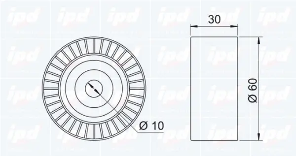 Deflection/Guide Pulley, V-ribbed belt