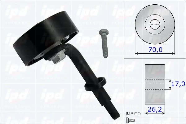 Tensioner Pulley, V-ribbed belt