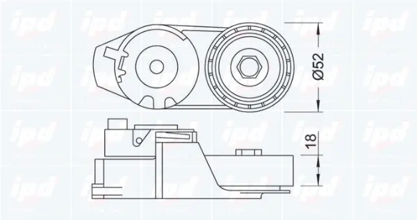 Belt Tensioner, V-ribbed belt (15-3269)
