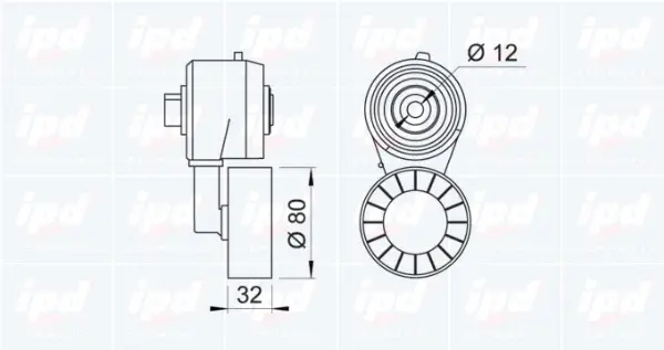 Belt Tensioner, V-ribbed belt