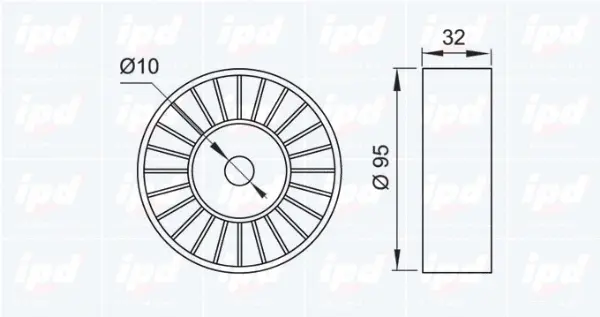 Deflection/Guide Pulley, V-ribbed belt