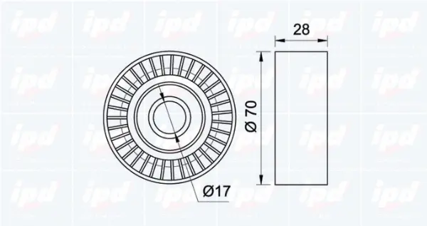 Deflection/Guide Pulley, V-ribbed belt