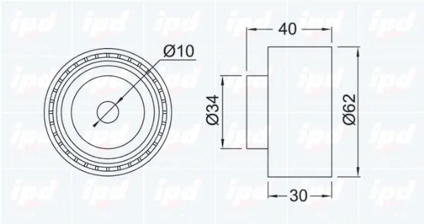 Deflection/Guide Pulley, timing belt (15-3150)