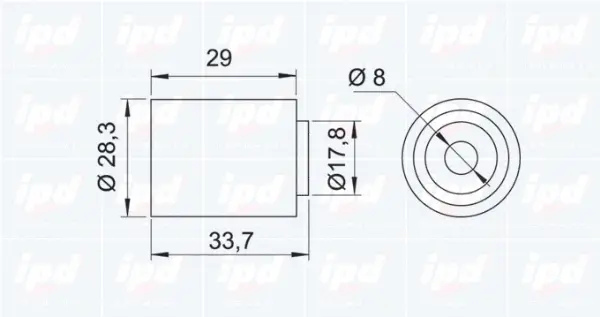 Deflection/Guide Pulley, timing belt (15-3211)