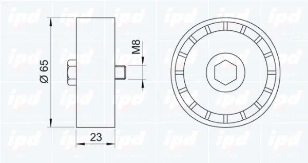 Deflection/Guide Pulley, V-ribbed belt