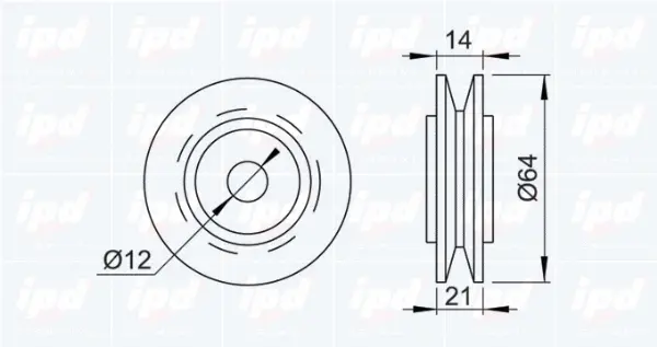 Tensioner Pulley, V-ribbed belt