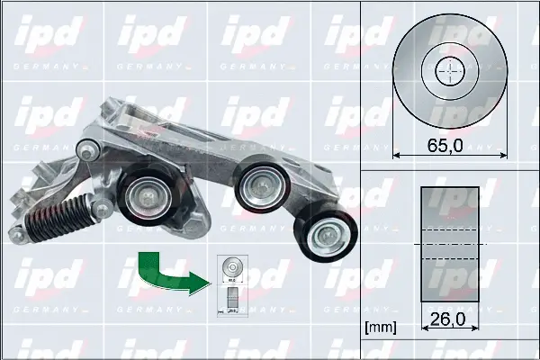 Belt Tensioner, V-ribbed belt (15-4076)