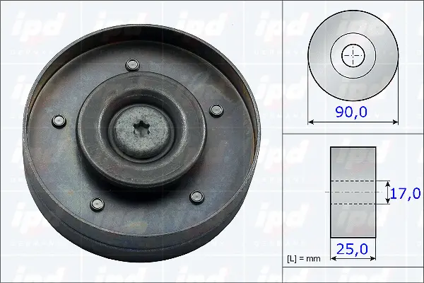 Deflection/Guide Pulley, V-ribbed belt (15-3831)