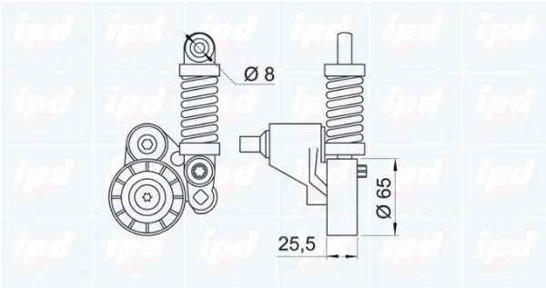 Belt Tensioner, V-ribbed belt