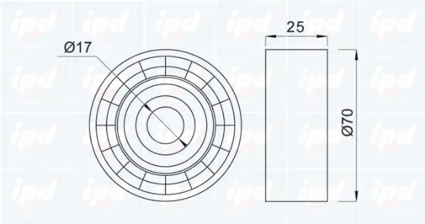 Deflection/Guide Pulley, V-ribbed belt