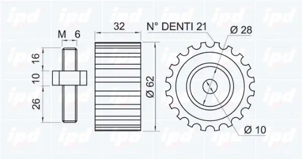 Deflection/Guide Pulley, timing belt