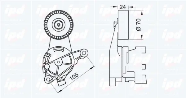 Belt Tensioner, V-ribbed belt (15-3079)