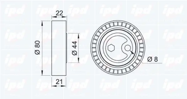 Tensioner Pulley, V-ribbed belt