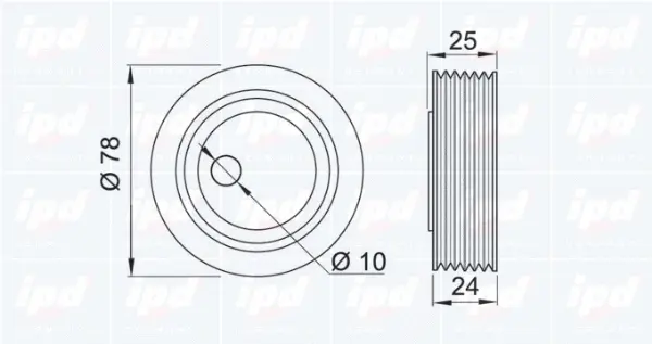 Tensioner Pulley, V-ribbed belt
