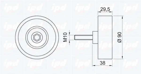 Deflection/Guide Pulley, V-ribbed belt (15-1027)