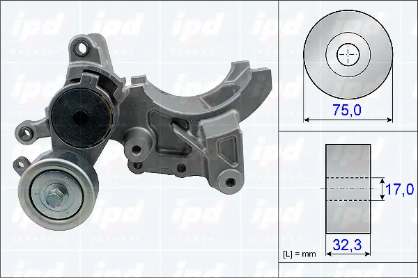 Belt Tensioner, V-ribbed belt (15-3846)