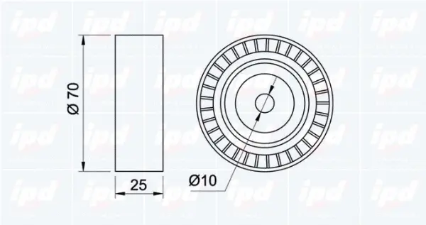 Deflection/Guide Pulley, V-ribbed belt