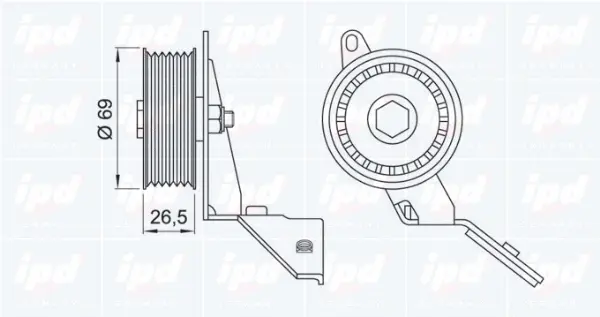 Deflection/Guide Pulley, V-ribbed belt (15-3464)