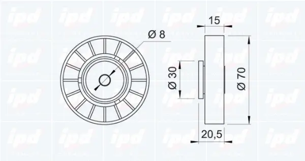 Deflection/Guide Pulley, V-ribbed belt