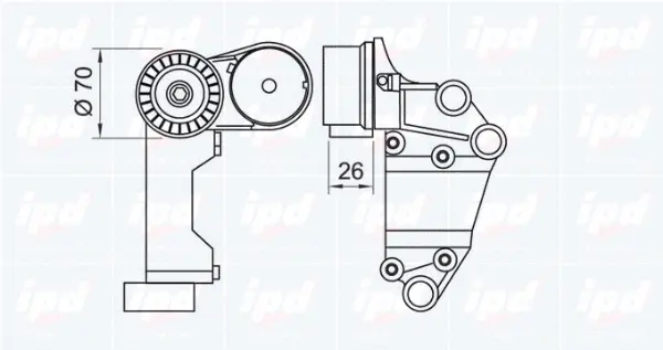 Belt Tensioner, V-ribbed belt (15-3265)