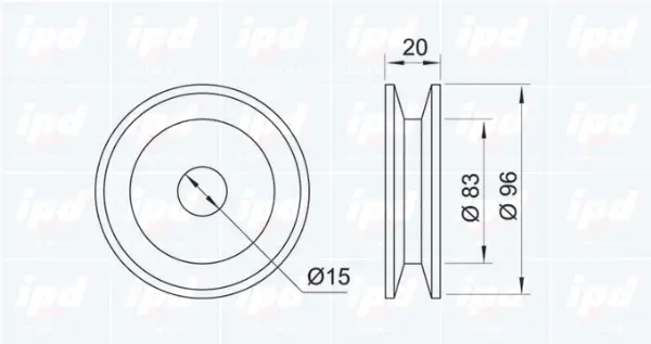 Deflection/Guide Pulley, V-belt