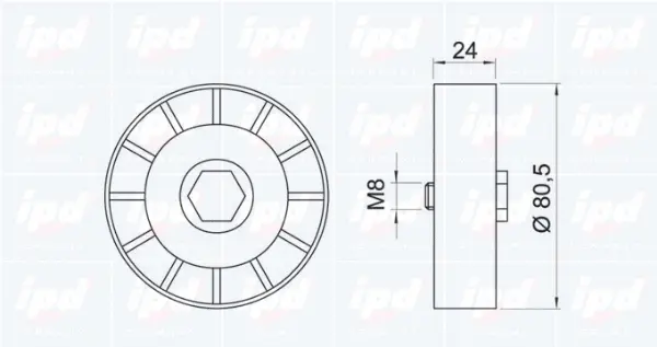 Deflection/Guide Pulley, V-ribbed belt