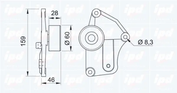 Deflection/Guide Pulley, V-ribbed belt