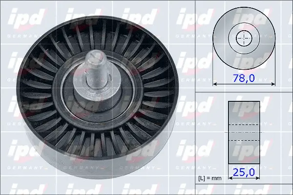 Deflection/Guide Pulley, V-ribbed belt (15-3911)