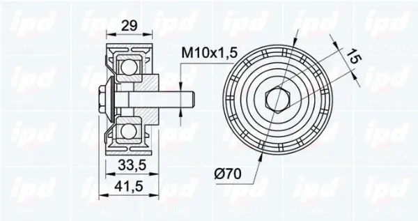 Deflection/Guide Pulley, V-ribbed belt