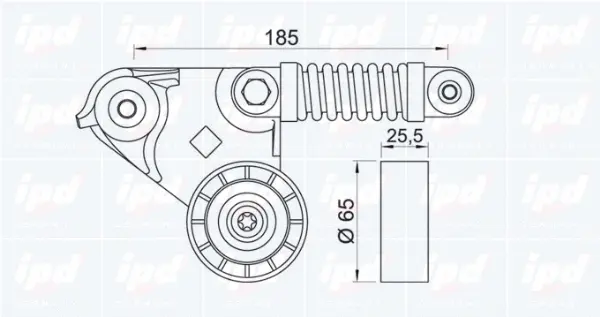 Belt Tensioner, V-ribbed belt (15-3090)