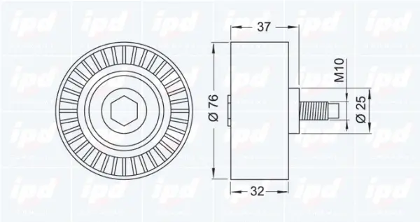 Deflection/Guide Pulley, timing belt (15-3250)