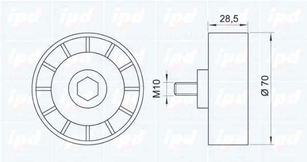 Deflection/Guide Pulley, V-ribbed belt