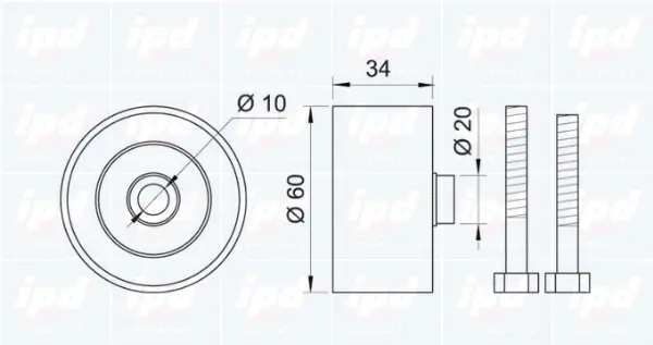 Deflection/Guide Pulley, timing belt