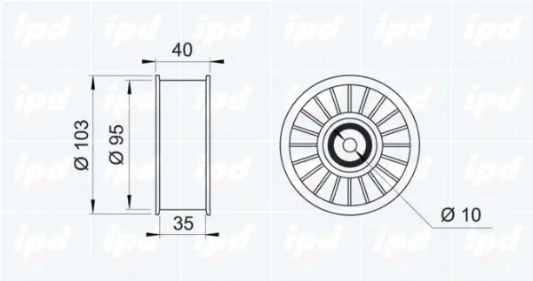 Tensioner Pulley, V-ribbed belt