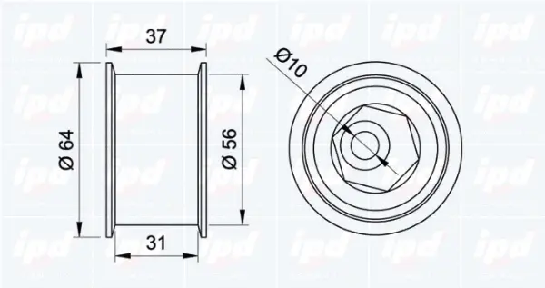 Deflection/Guide Pulley, timing belt