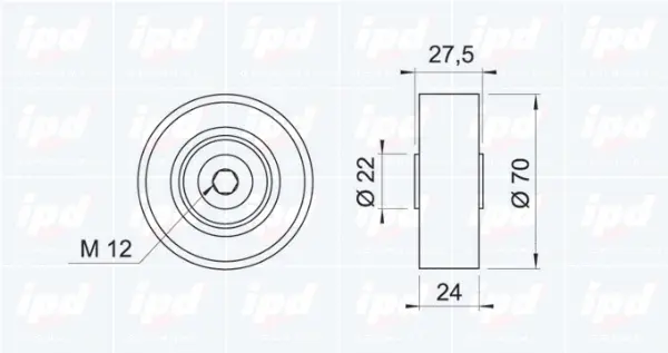 Deflection/Guide Pulley, V-ribbed belt