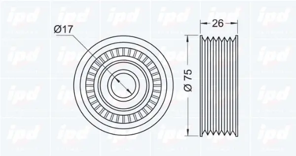 Deflection/Guide Pulley, V-ribbed belt
