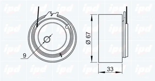 Tensioner Pulley, timing belt (14-0826)