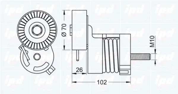 Belt Tensioner, V-ribbed belt (15-3455)