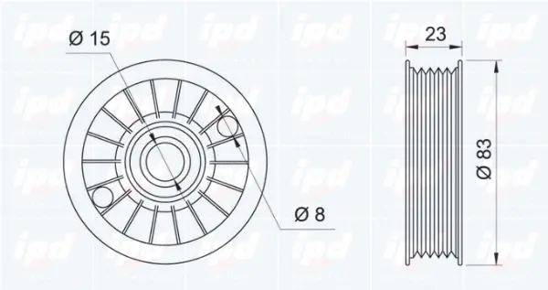 Tensioner Pulley, V-ribbed belt