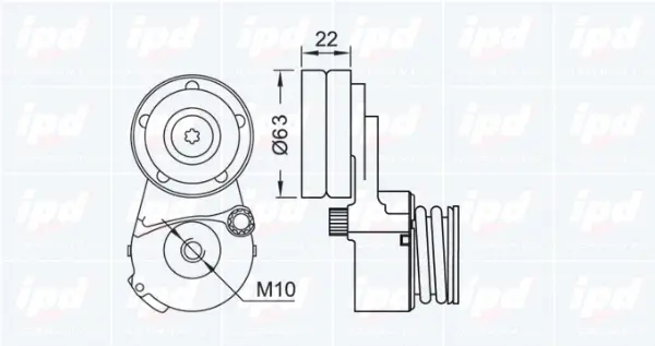 Belt Tensioner, V-ribbed belt (15-3161)