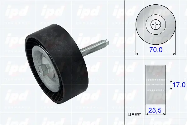 Deflection/Guide Pulley, V-ribbed belt (15-3829)