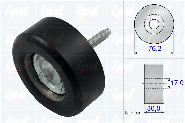 Deflection/Guide Pulley, V-ribbed belt (15-3332)