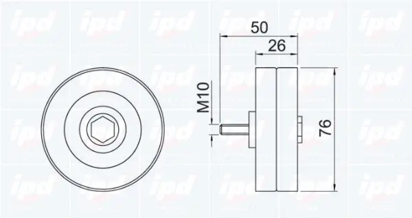 Deflection/Guide Pulley, V-ribbed belt (15-1029)