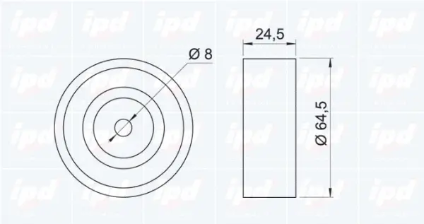 Deflection/Guide Pulley, V-ribbed belt
