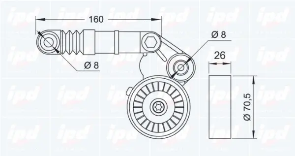Belt Tensioner, V-ribbed belt