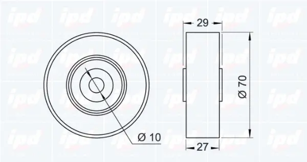 Deflection/Guide Pulley, V-ribbed belt