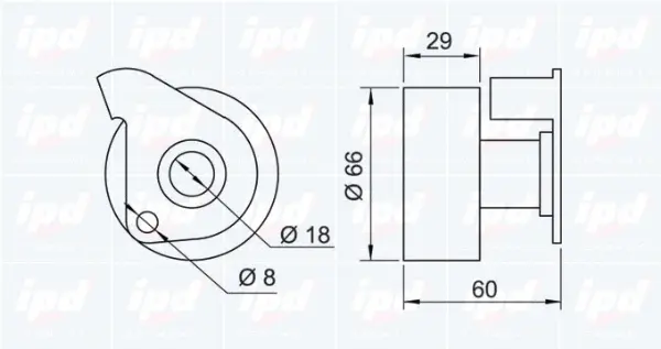 Tensioner Pulley, timing belt (15-3223)
