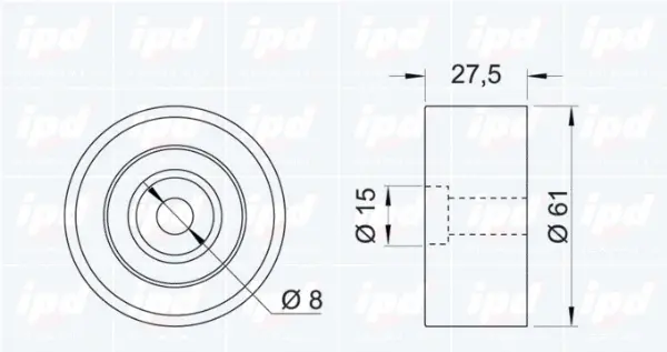 Deflection/Guide Pulley, timing belt (15-3207)